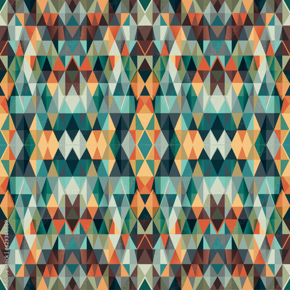 Poster seamless pattern with triangles. vector illustration. abstract background.