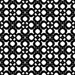 Black and white geometric seamless pattern with abstact shapes. Repeat pattern for fashion, textile design,  on wall paper, wrapping paper, fabrics and home decor.