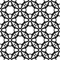 Fototapeta premium Black and white geometric seamless pattern with abstact shapes. Repeat pattern for fashion, textile design, on wall paper, wrapping paper, fabrics and home decor.