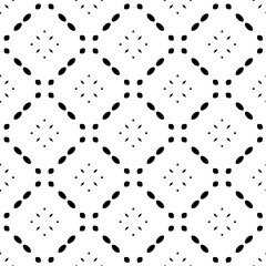 Black and white geometric seamless pattern with abstact shapes. Repeat pattern for fashion, textile design,  on wall paper, wrapping paper, fabrics and home decor.