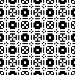 Black and white geometric seamless pattern with abstact shapes. Repeat pattern for fashion, textile design,  on wall paper, wrapping paper, fabrics and home decor.