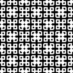 Black and white geometric seamless pattern with abstact shapes. Repeat pattern for fashion, textile design,  on wall paper, wrapping paper, fabrics and home decor.