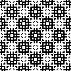Fototapeta premium Black and white geometric seamless pattern with abstact shapes. Repeat pattern for fashion, textile design, on wall paper, wrapping paper, fabrics and home decor.