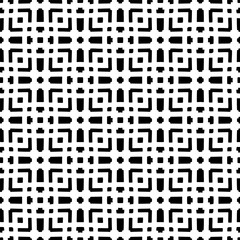 Black and white geometric seamless pattern with abstact shapes. Repeat pattern for fashion, textile design,  on wall paper, wrapping paper, fabrics and home decor.