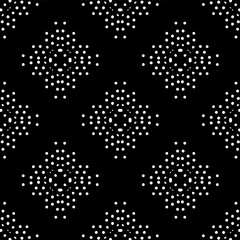 Black and white geometric seamless pattern with abstact shapes. Repeat pattern for fashion, textile design,  on wall paper, wrapping paper, fabrics and home decor.