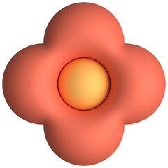 cute 3d nature flowers and rainbow