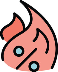 Fire sale icon outline vector. Promo code. Digital price color flat