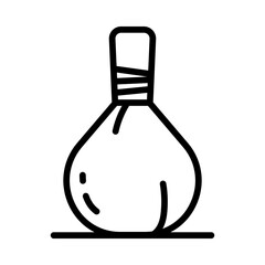 Vector stock outline illustration of herbal massage bags. Kizhi massage. Kizhi massage pouches. Ayurveda. Alternative medicine. Aromatherapy. Stone therapy. Oriental medicine. Isolated on a white back