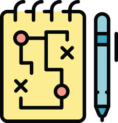 Risk management icon outline vector. Business plan. Security money color flat