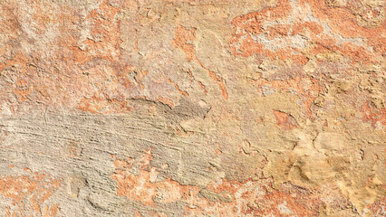 Beautiful Abstract Grunge Decorative  yellow brown red  Stucco Wall Background. Art Rough Stylized Texture Banner With Space For Text