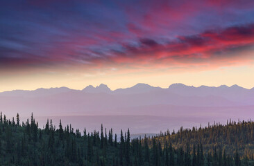 Mountains on sunset