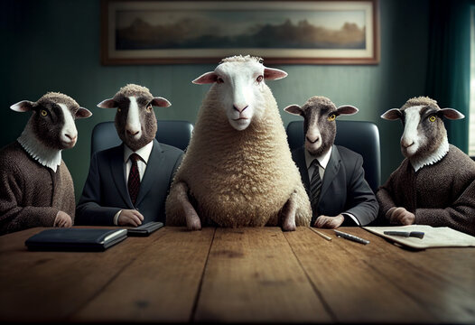 The board of directors of a large firm, in the role of sheep directors