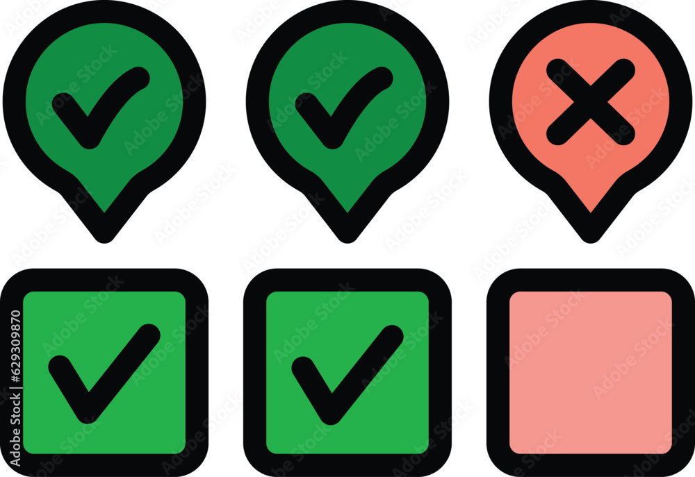Poster phone app checkbox icon outline vector. cellphone internet. screen element color flat