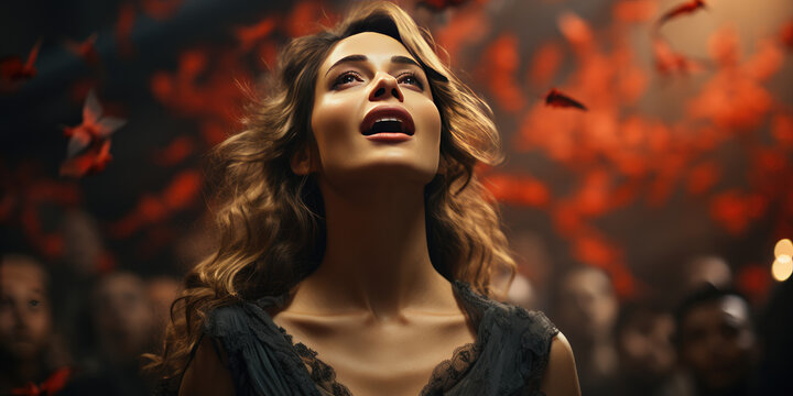 female singing in opera stage