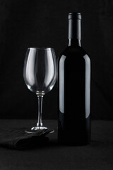 wine bottle and glass