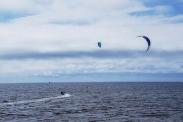 Kitesurfing at Outer Banks Beaches, North Carolina