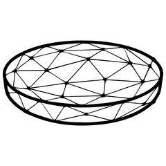 Obraz premium Circle polygonal icon isolated on white background