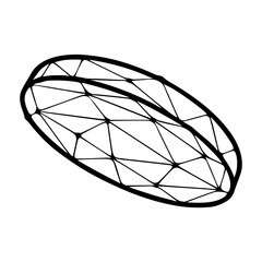 Circle polygonal icon isolated on white background