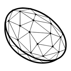 Circle polygonal icon isolated on white background