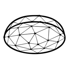 Circle polygonal icon isolated on white background