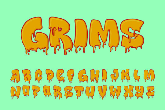 Alphabet Melt Grime Cartoon vector