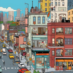 city street scene wallpaper