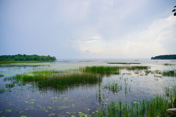 Landscape of Lake Champlain at Vermont, USA 