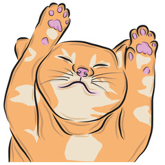 Illustration of a cute cat , vector illustration