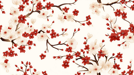 seamless pattern cherry blossom in spring