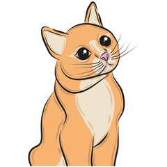 Illustration of a cute cat , vector illustration