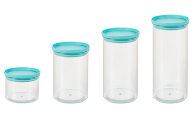 Images of a Glass canister on a white background