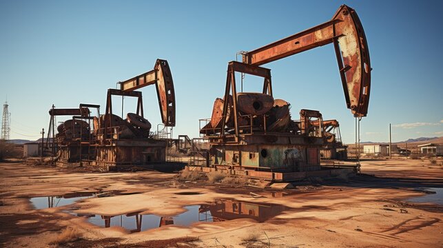 Echoes of Industry: Oil pumps during the oil extraction