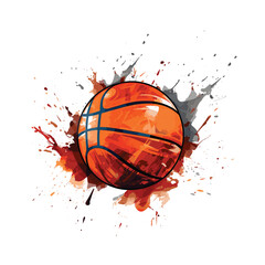 Watercolor Basketball Ball vector illustration
