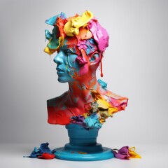 Colorful abstract sculpture. Contemporary art.