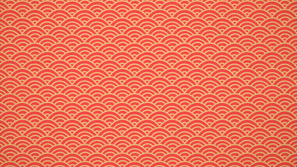 Traditional Japanese or Chinese white and light blue wave pattern on a textured paper background. High resolution full frame oriental illustration background with copy space.