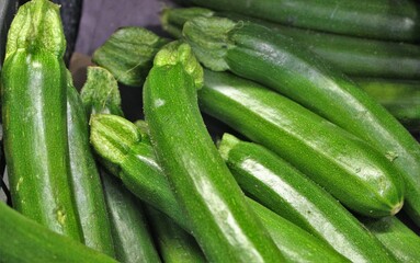 Fresh zuchinis on the market