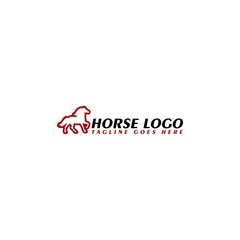 Horse Logo Template illustration flat design isolated on white background