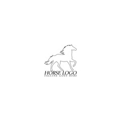 Horse Logo Template illustration flat design isolated on white background