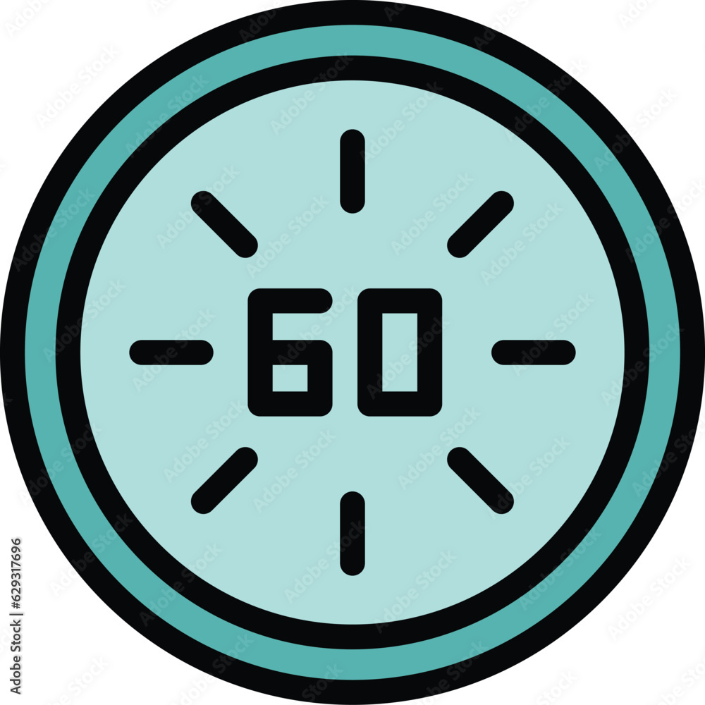 Poster hour time icon outline vector. map clock. global timezone color flat