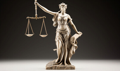 statue of justice holding a justice ballance in hand law justice theme 