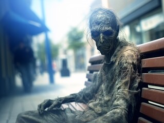 Bench of the Undead: Daytime Relaxation in the Heart of the City