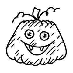 Cute doodle style pumpkin. happy fall and happy Halloween