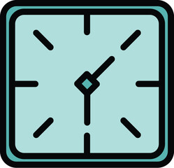 Wall clock icon outline vector. Time zone. Local time color flat