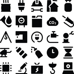 Set of Construction Line Icons
