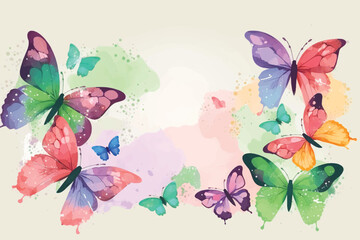 Watercolor of beautiful butterfly background