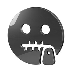 This is a beautifully designed 3D mouth icon with a beautiful metallic texture.