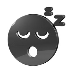 This is a beautifully designed 3D sleep icon with a beautiful metallic texture.