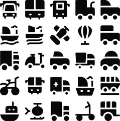 Vehicles and Journey Line Icons

