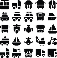 Modes of Transport Line Icons
