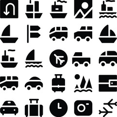 Travel and Finance Bold Line Icons 

